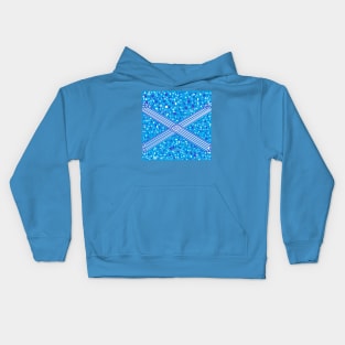 Abstract Blue & White Mug, Mask, Pin Kids Hoodie